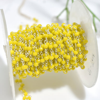 Trending Yellow Jade Silver Rosary-Wholesale Jewellery Handcrafted Stone Beads Chains Lot