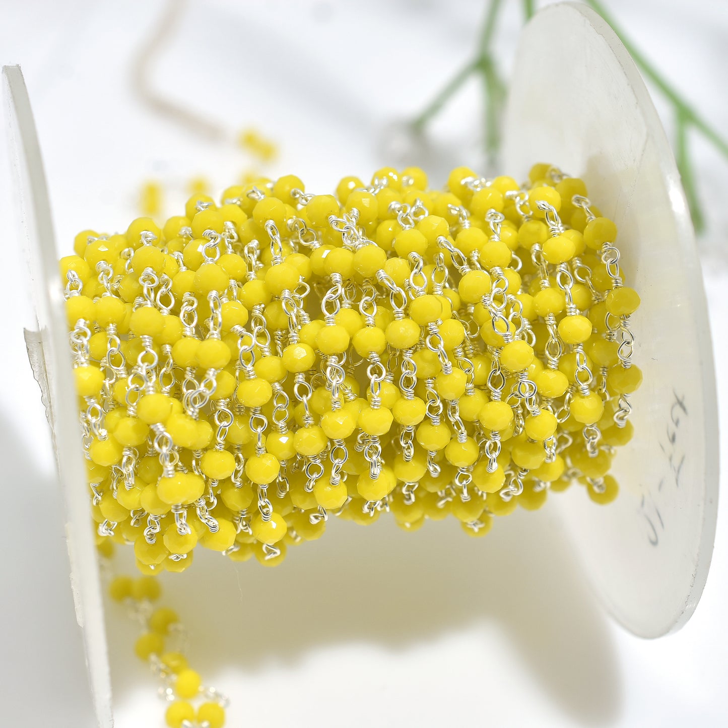 Trending Yellow Jade Silver Rosary-Wholesale Jewellery Handcrafted Stone Beads Chains Lot