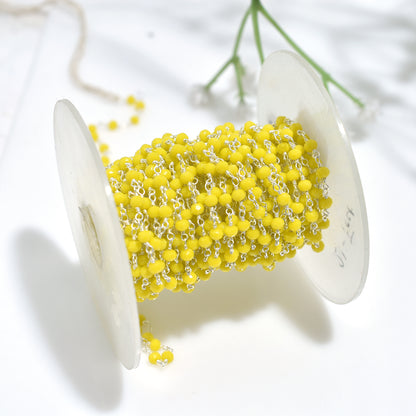 Trending Yellow Jade Silver Rosary-Wholesale Jewellery Handcrafted Stone Beads Chains Lot