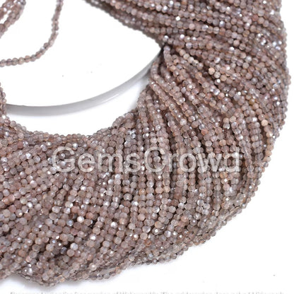 Wholesale Chocolate Moonstone Faceted Beads – Brown Shiny Gemstone Bulk Strand