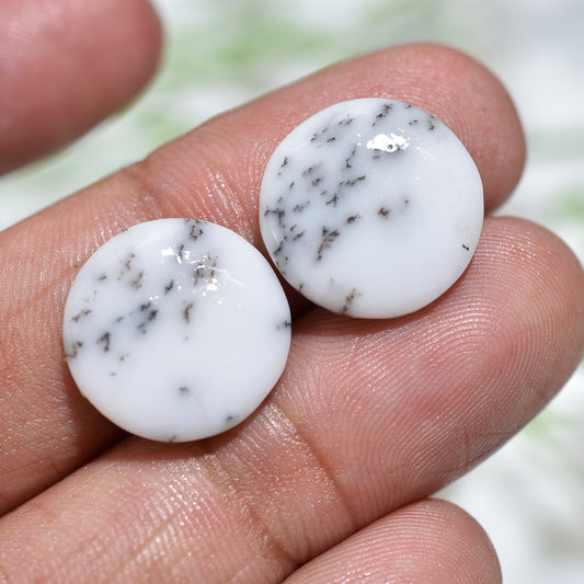 Mystical Branch Dendrite Opal Stones Set – Wholesale Gemstone Pair For Jewelry