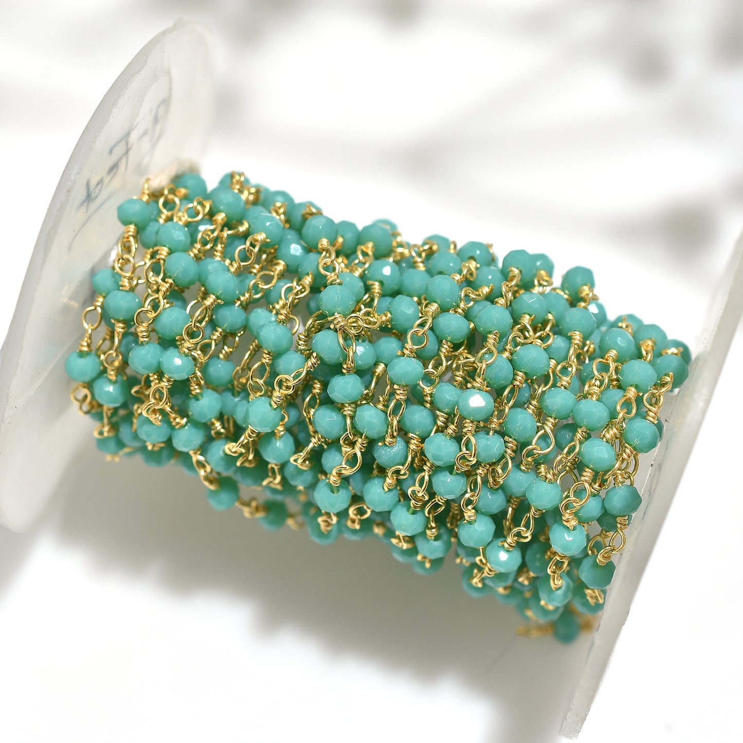 Luxurious Emerald Gold Plated Rosary Chain – Wholesale Hydro Gemstone Beads for Jewelry Designers