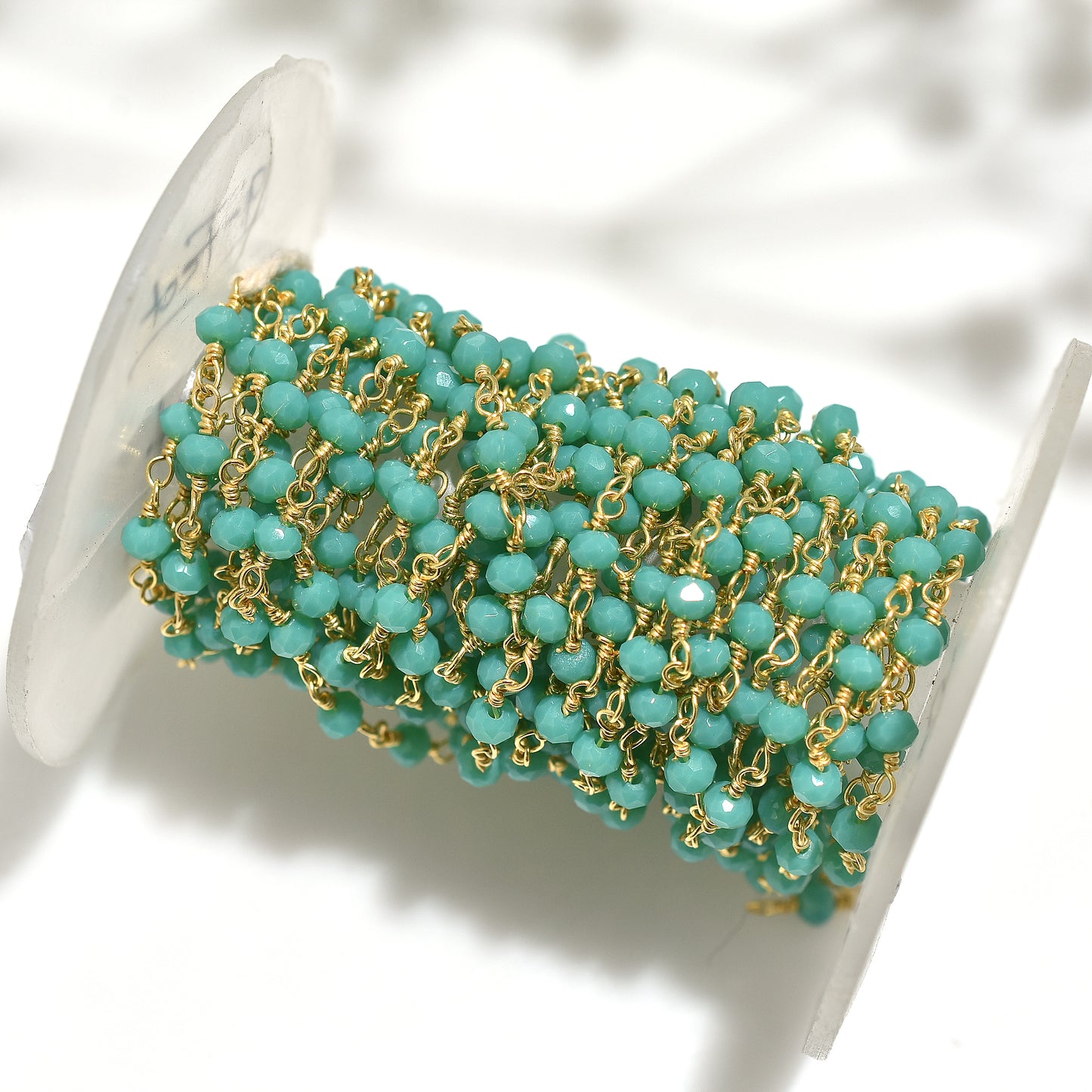Luxurious Emerald Gold Plated Rosary Chain – Wholesale Hydro Gemstone Beads for Jewelry Designers