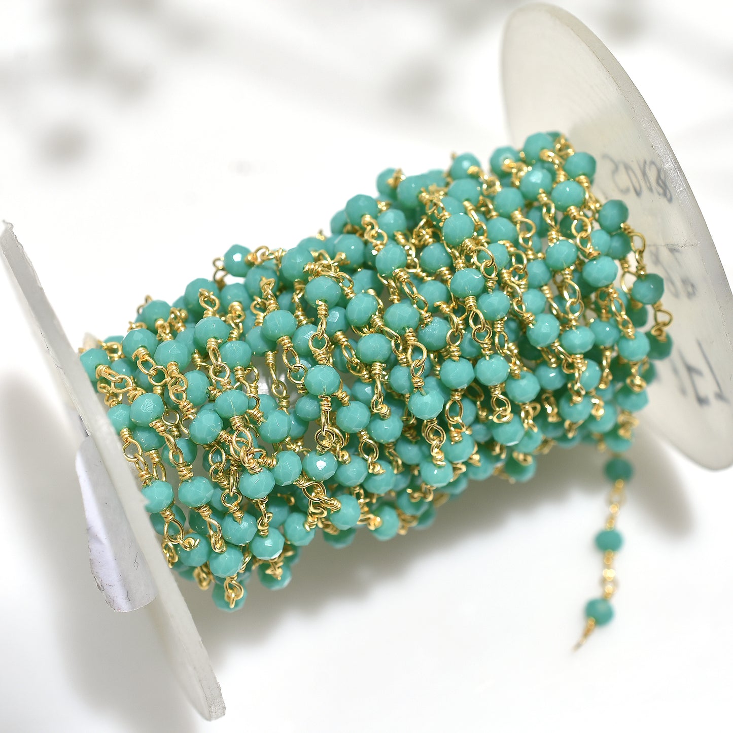 Luxurious Emerald Gold Plated Rosary Chain – Wholesale Hydro Gemstone Beads for Jewelry Designers