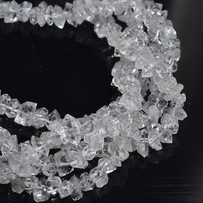 Real Herkimer Diamond Uneven Beads – Raw Quartz Crystal Strand for Wholesale StoneJewelry
