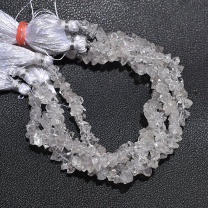 Real Herkimer Diamond Uneven Beads – Raw Quartz Crystal Strand for Wholesale StoneJewelry