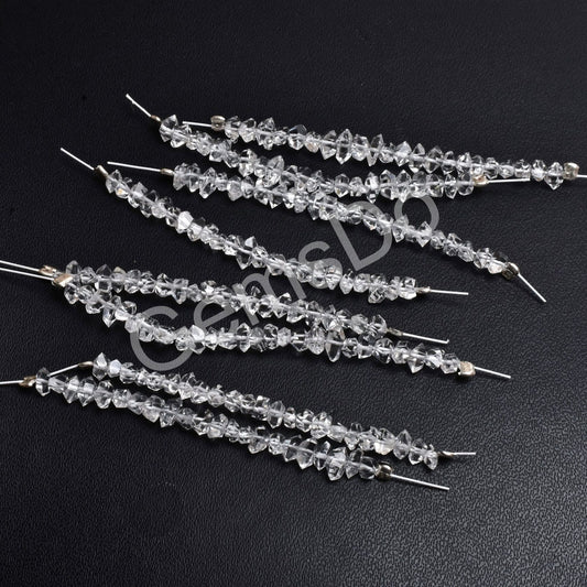 Natural Herkimer Diamond Beads Strand – AAA Grade Super Clear Gemstones