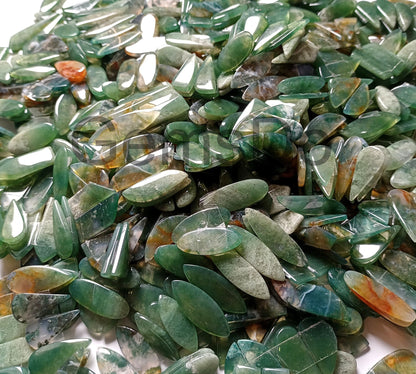 Natural Moss Agate Pair – Wholesale Mixed Designer Matched Cabochons Lot