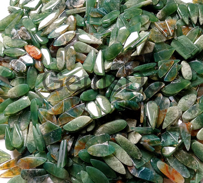 Natural Moss Agate Pair – Wholesale Mixed Designer Matched Cabochons Lot