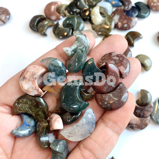 Wholesale Crescent Moon Cabochon, Wholesale Lot Multi Half Moon Bulk Gemstone