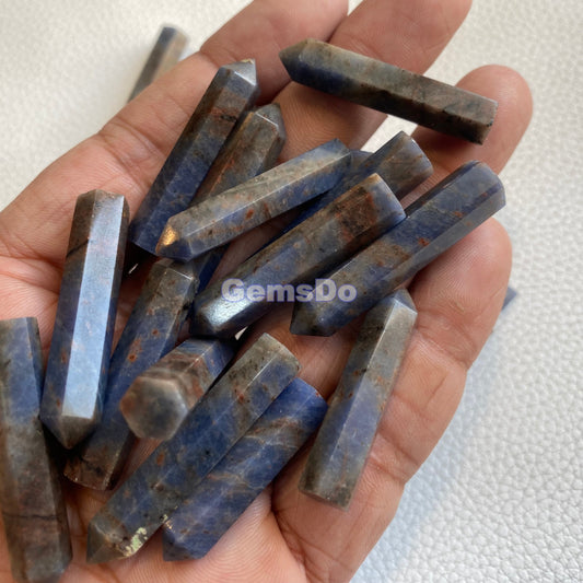 Blue Opal Pencil Point Gemstone – Natural Quartz Crystal Obelisk for Reiki Healing