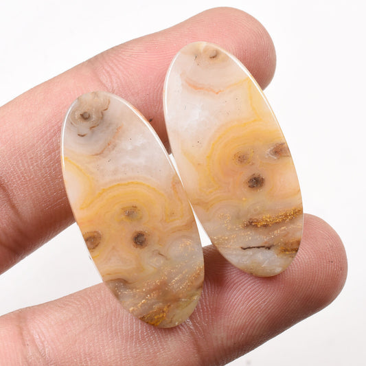 Natural Ocean Jasper Pair Gemstones - Wholesale Agate Flatback Stone