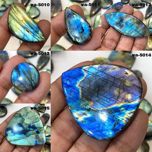 Multi Flashy Labradorite Cabochon - 100% Natural Hand Polished Blue Fire Gemstone