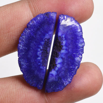 Dyed Solar Quartz Gemstone Pairs - Brown, Purple, Pink Druzy Slices for Earrings