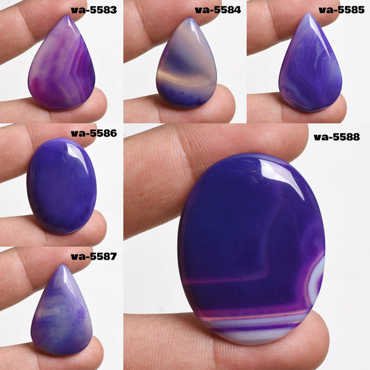 Gorgeous Purple Color Botswana Stone - Pear-Oval Agate Gemstone