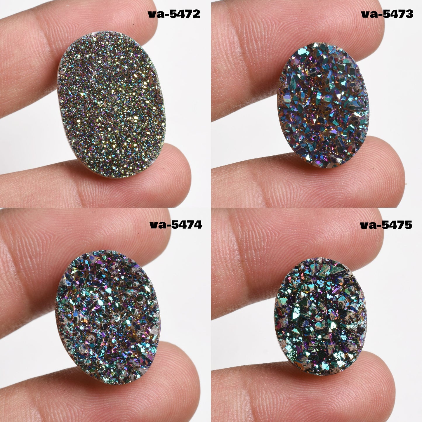 Multi Color Titanium Druzy Cabochon - Toppest Coated Titanium Druzy Agate