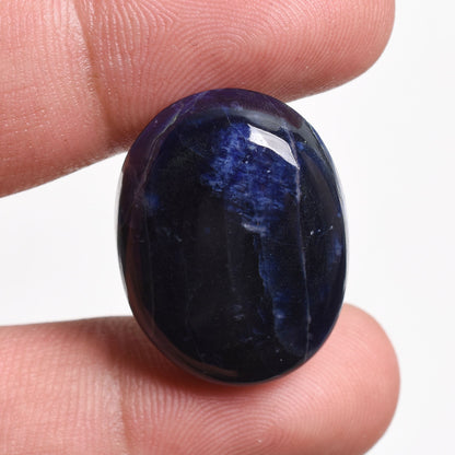 Natural Blue Sodalite Cabochon – Oval and Round Loose Gemstone for Jewelry