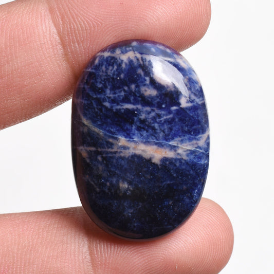 Natural Blue Sodalite Cabochon – Oval and Round Loose Gemstone for Jewelry