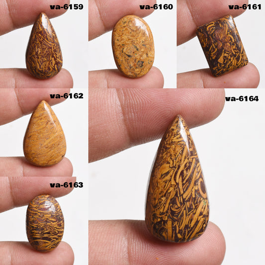 Natural Mariam Jasper Gemstone Cabochon - Mixed Shapes Semi-Precious Jasper Stones