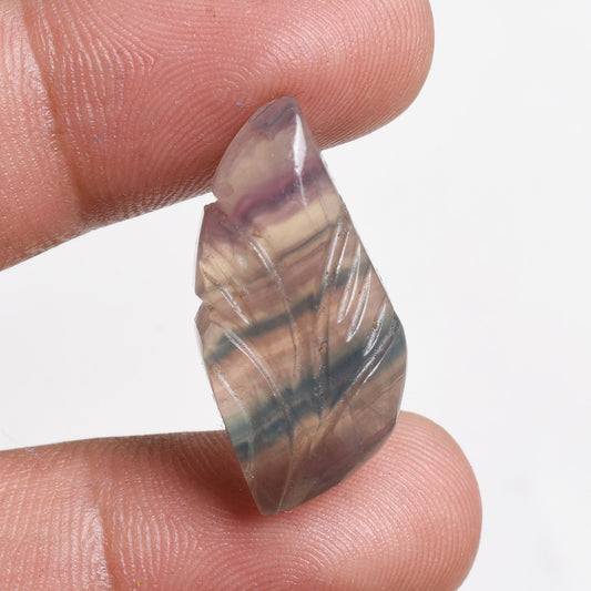 Natural Flower Carving Fluorite Gemstone –  Carved Gemstone for Unique Designs