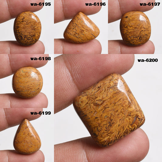 Mariam Jasper Cabochon – Handmade Smooth Loose Stone, Flatback Pendant Crysta