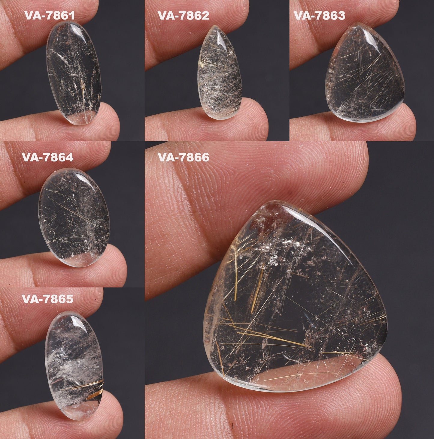 Natural Golden Rutile Cabochon, Loose Quartz Gemstone
