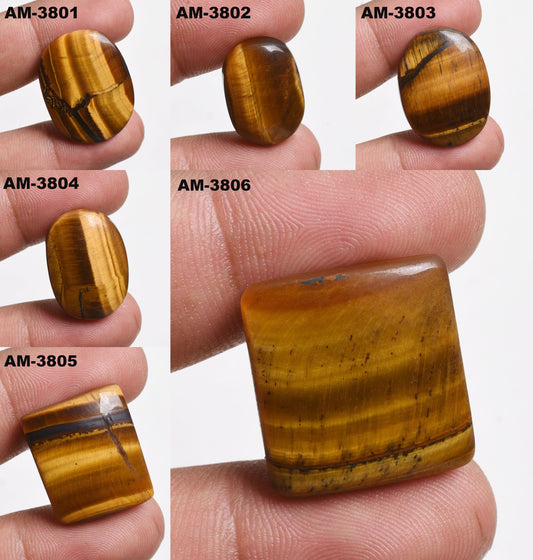 Tiger Eye Gemstone – Natural Mix-Square Shape Tiger's Eye Cabochon