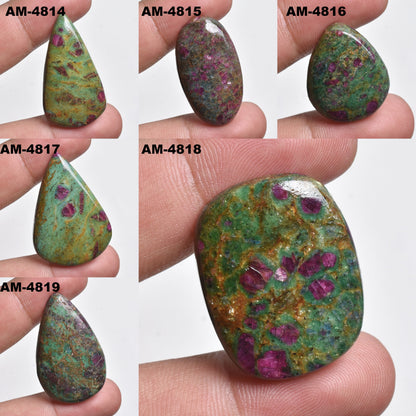 Ruby Fuchsite Cabochon - Wholesale Gemstone Lot, Mix Shape & Size