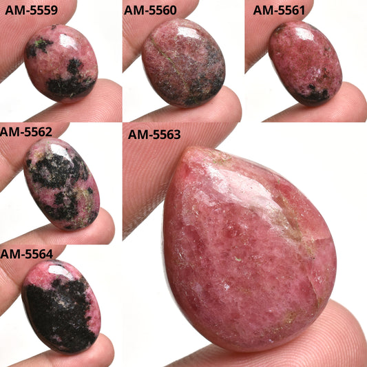 Natural Pink Rhodochrosite Cabochon – Smooth Polished Loose Gemstone