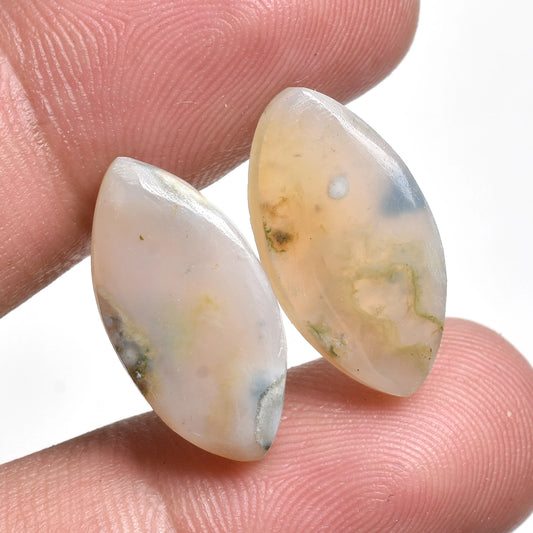 Rare Ocean Jasper Gemstone Pair - Loose Cabochon Pair