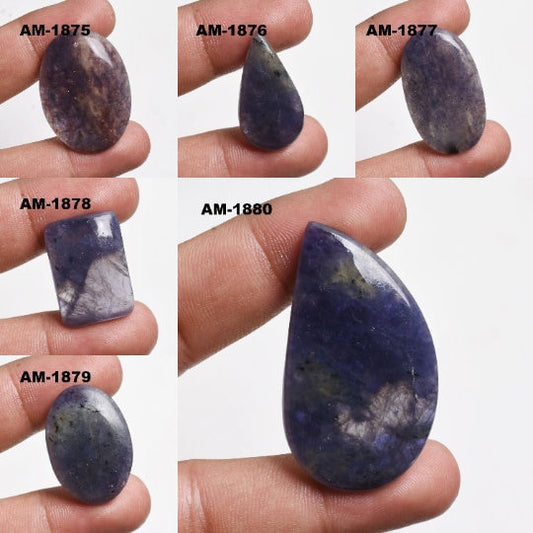 Natural Blue Iolite Cabochon - Oval Loose Gemstone for Jewelry Making, Wholesale Iolite Stone