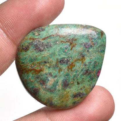 Natural Ruby Natural Ruby Fuchsite Cabochon - Smooth Heart Shape Loose Gemstones