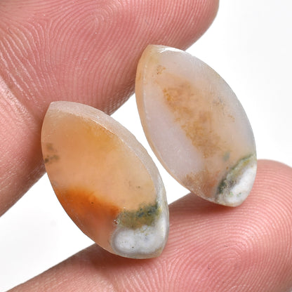 Ocean Jasper Earring Pair – Rare Matched Gemstone Cabochons for Jewelry