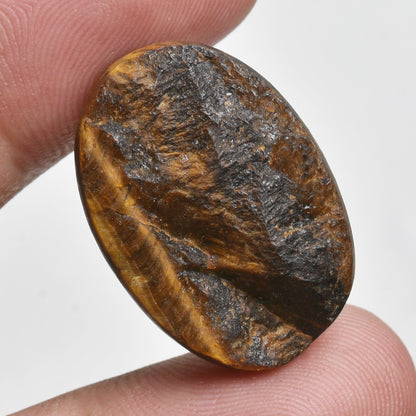 Natural Tiger Eye Cabochon - Golden Druzy Gemstone for Jewelry Making