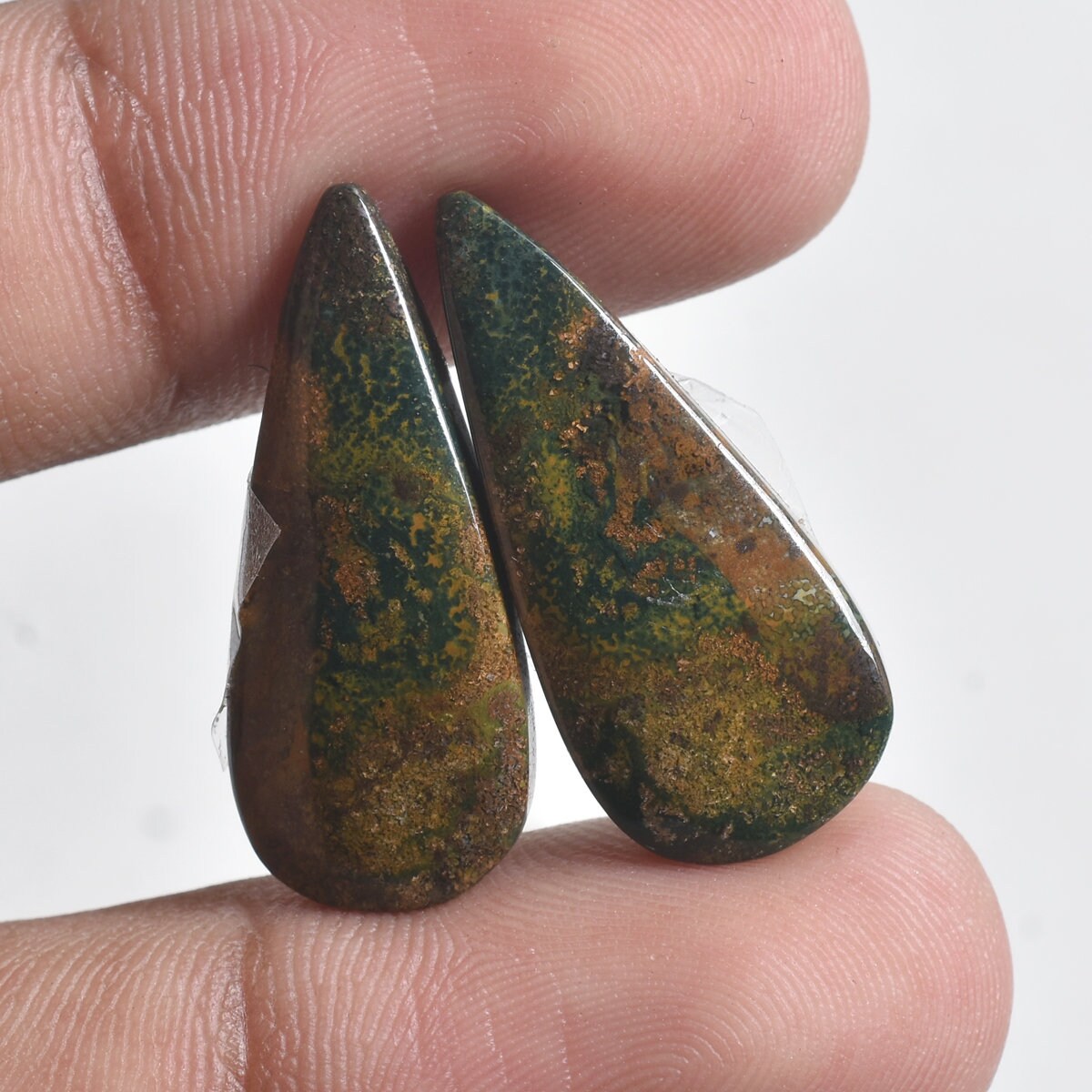Top Quality Green Bloodstone Pair - Mix Shape Matching Slice Gemstone Pair for Earrings