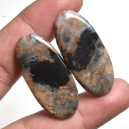 Jasper Gemstone Matching Earrings Pair - Cabochon Wholesale Pairs Stone for Women