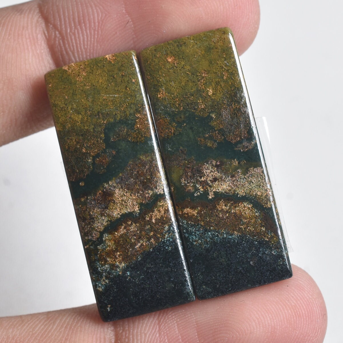 Top Quality Green Bloodstone Pair - Mix Shape Matching Slice Gemstone Pair for Earrings