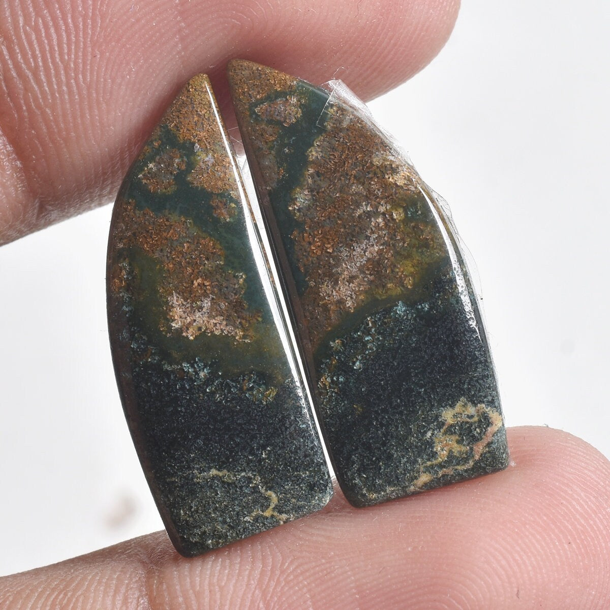 Top Quality Green Bloodstone Pair - Mix Shape Matching Slice Gemstone Pair for Earrings
