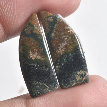 Top Quality Green Bloodstone Pair - Mix Shape Matching Slice Gemstone Pair for Earrings