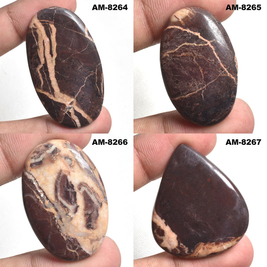 Natural Coconut Jasper Cabochon - Oval Hand-Polished Loose Stone for Jewelry & Gifts