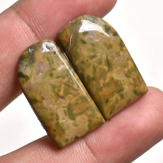Jasper Gemstone Matching Earrings Pair - Cabochon Wholesale Pairs Stone for Women