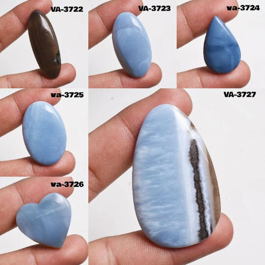 Natural Blue Opal Gemstone - Oregon Blue Opal Oval Shape Crystal