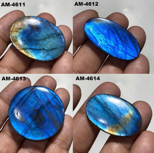Natural Blue Flash Labradorite Gemstone – Oval Cabochons
