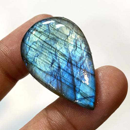 Natural Blue Flashy Labradorite Cabochon – Oval and Pear Shape Loose Crystal