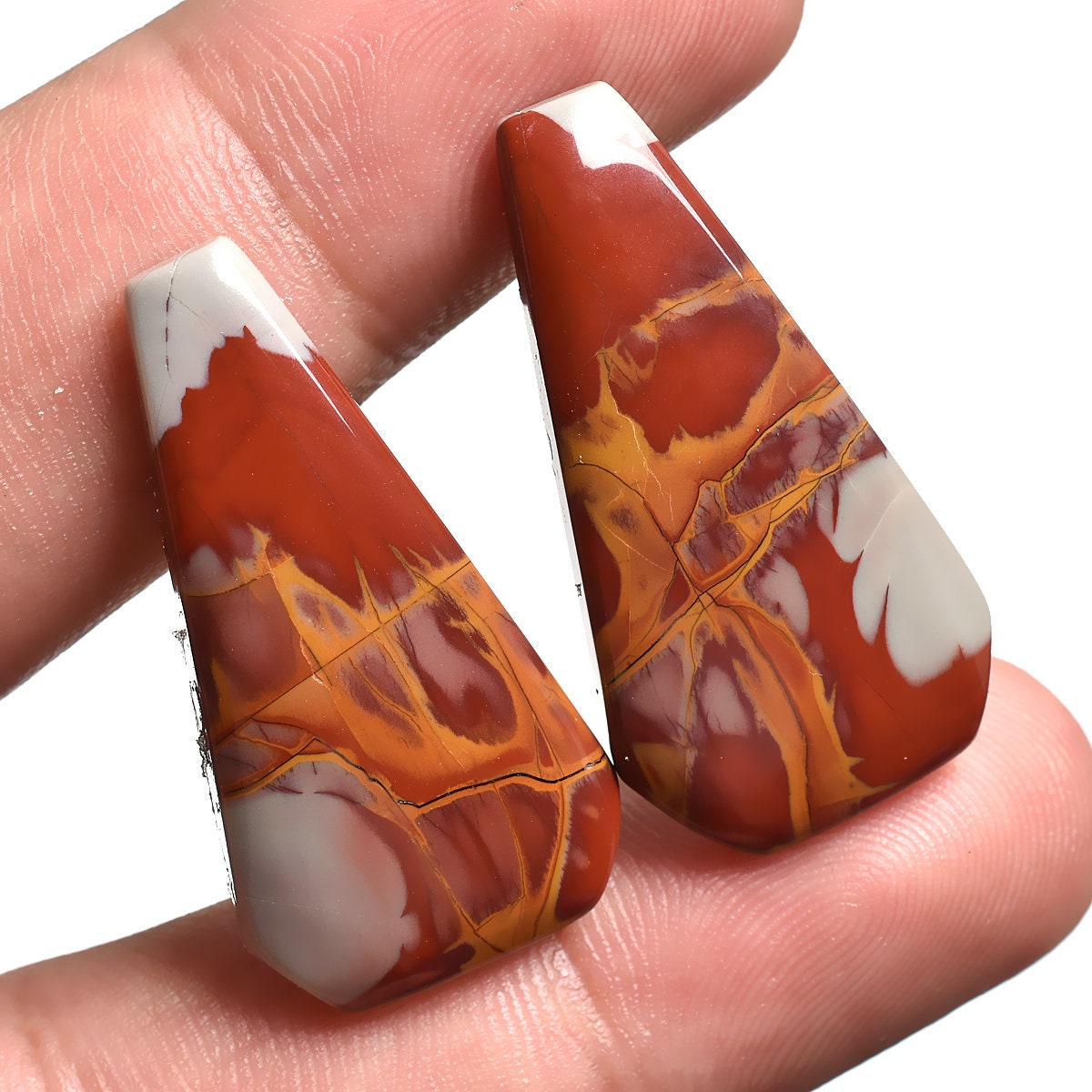 Noreena Jasper Matching Pair - Wholesale Fancy Shape Jasper Earring Gemstones