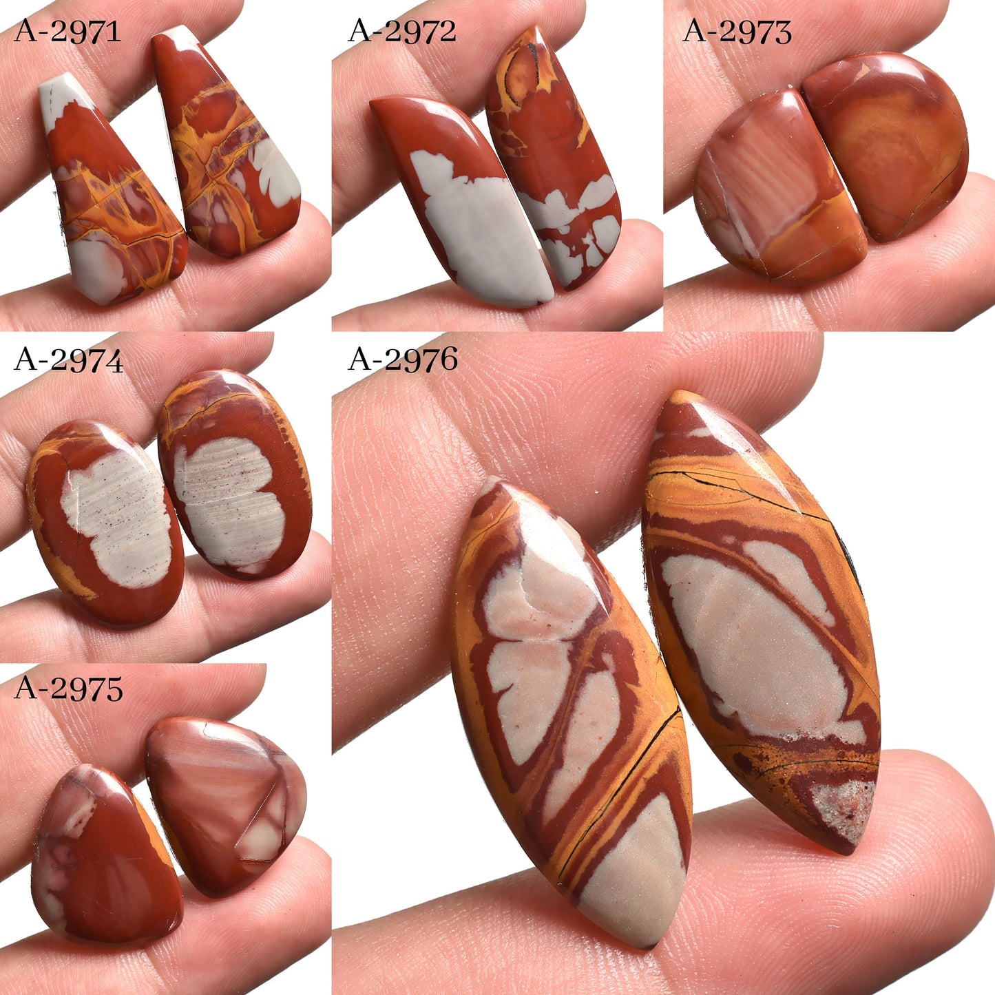 Noreena Jasper Matching Pair - Wholesale Fancy Shape Jasper Earring Gemstones