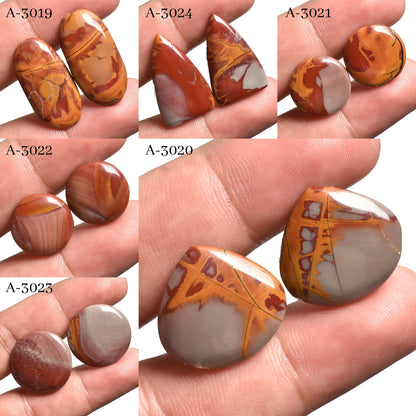 Fancy Shape Noreena Jasper Gemstone Pair - Natural Cabochon for Earrings
