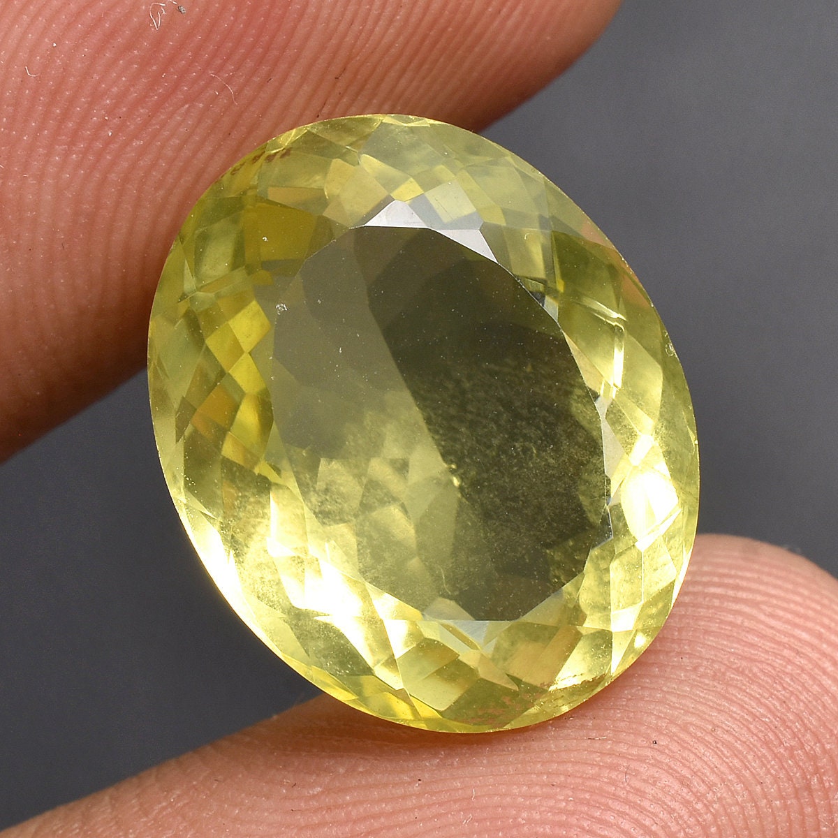 Natural Faceted Lemon Quartz Crystals – Oval Shaped Gemstone for Custom Rings