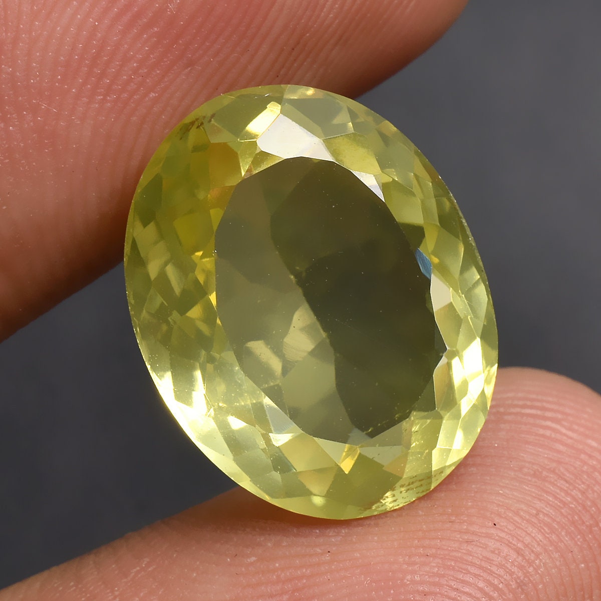 Natural Faceted Lemon Quartz Crystals – Oval Shaped Gemstone for Custom Rings