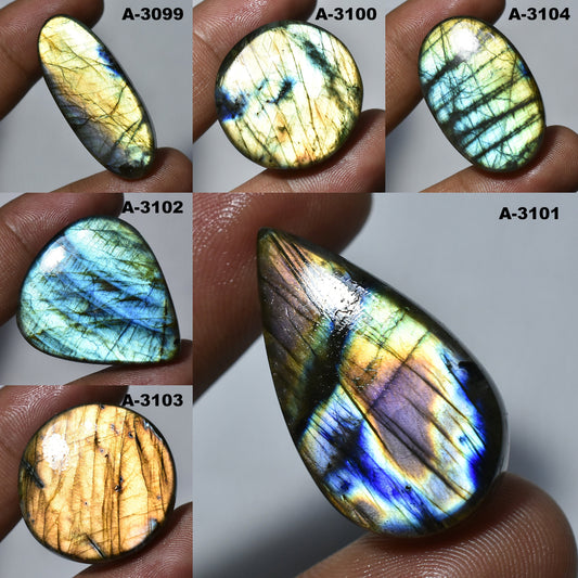 Natural Multi Flashy Labradorite Cabochon - Mix Shape Loose Gemstone